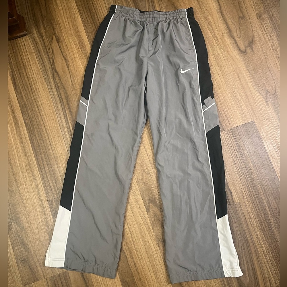 Vintage Nike Sweatpants Kids Large Gray/black